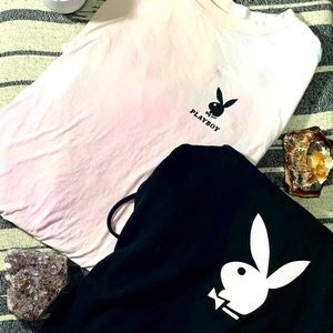 Playboy spring collection set. T-shirt+sweatpants both sized large.